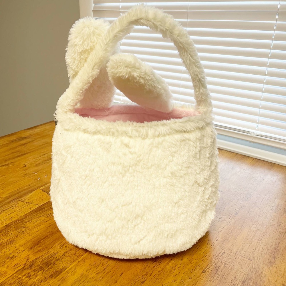 Levtex Cream and Pink Bunny Easter Basket - Picture 2 of 6